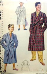 4133  SIMPLICITY 1952 BOYS WRAP ROBE, BELT  PATTERN SIZE 8, 12